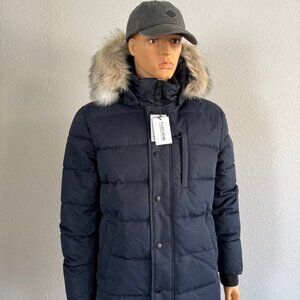 NOIZE vegan mens Callum Mid-length Parka hooded puffer jacker size M NWT